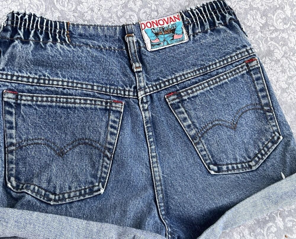 Vintage Donovan Denim Shorts Made In France High Waist Mom Shorts Talon Zipper